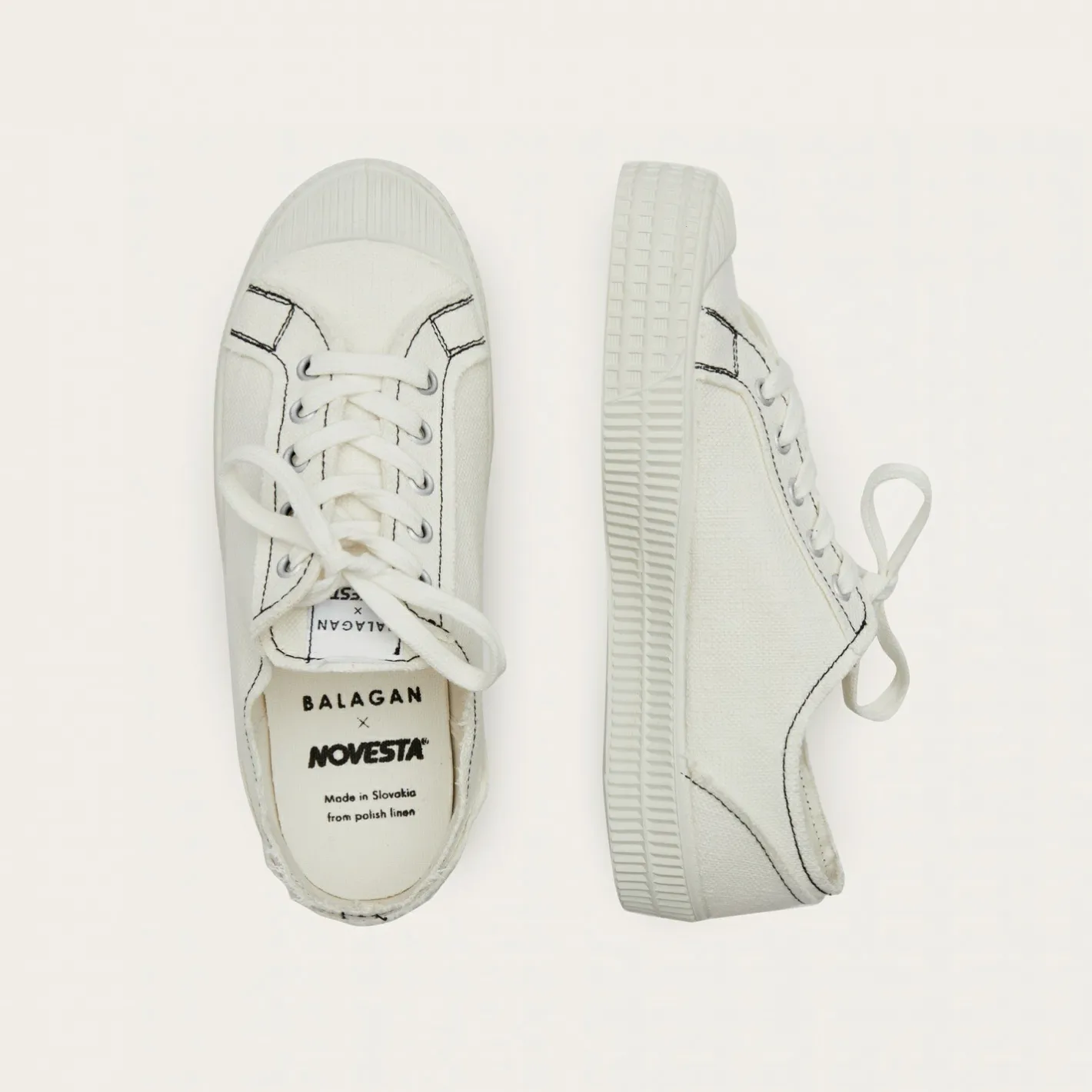 Balagan Novesta Star Master Sneakersy Damskie Vegan, Perlowy Z Czarna Nicia- Sneakersy